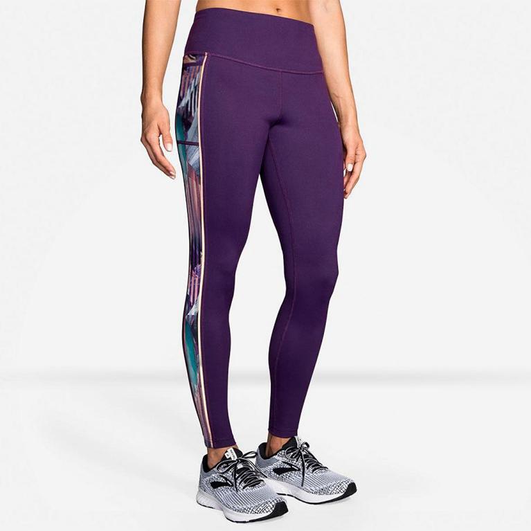 Brooks Greenlight Womens Running Leggings - Purple - Indonesia (KQXM-94530)